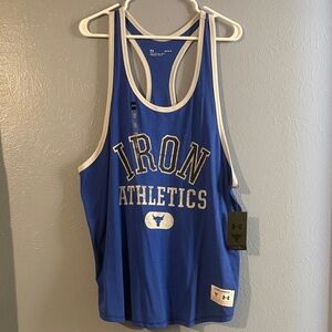 NWT Under Armour Project Rock Royal Blue Iron Athletics Tank